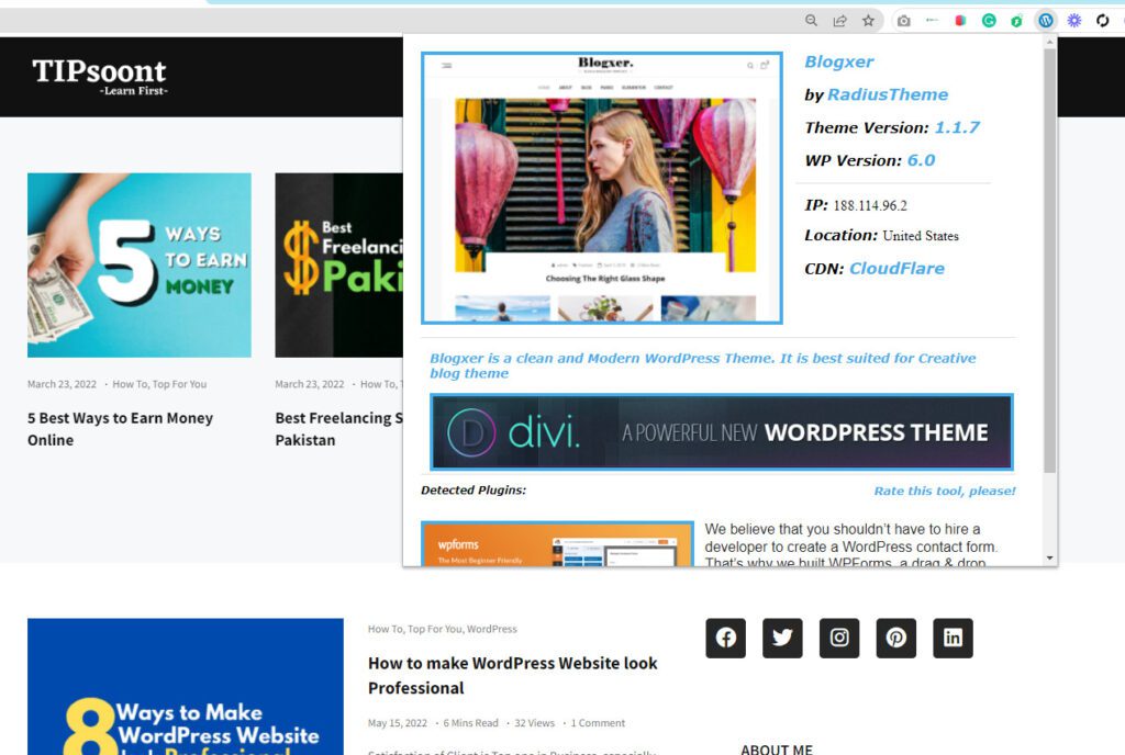 How to know if a website is WordPress with chrome extensions