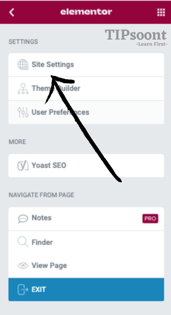 Then GO to site setting to change color of link