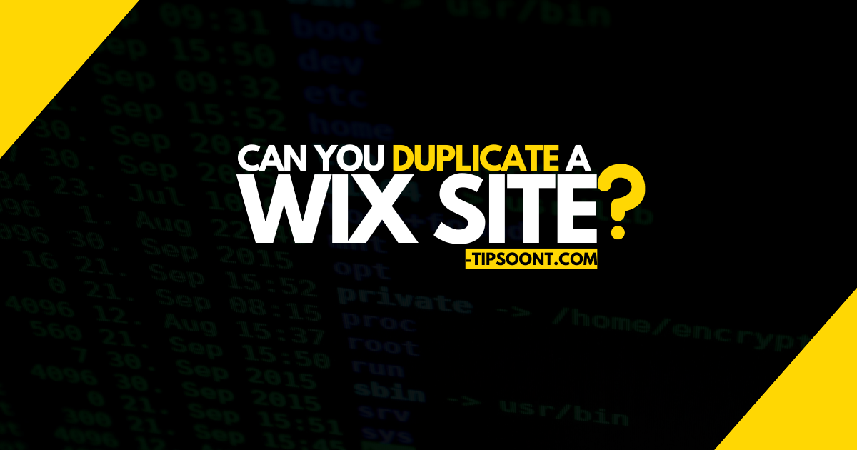 can you Duplicate a Wix Site