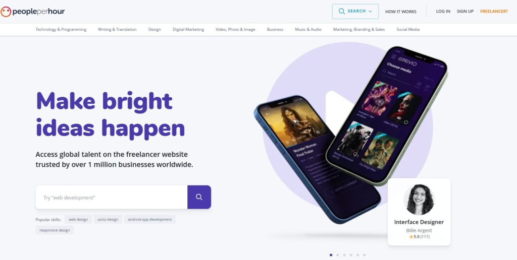 PeoplePerHour BEST WEBSITES TO EARN MONEY ONLINE