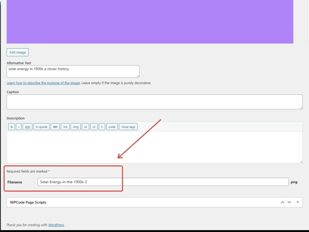 how to Rename images in wordpress