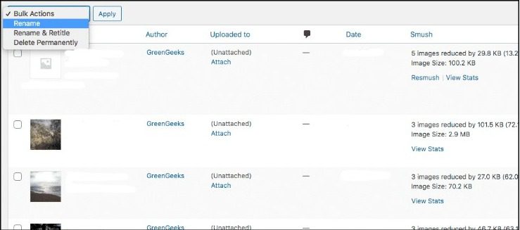 How to Rename Images in Bulk in WordPress with plugin
