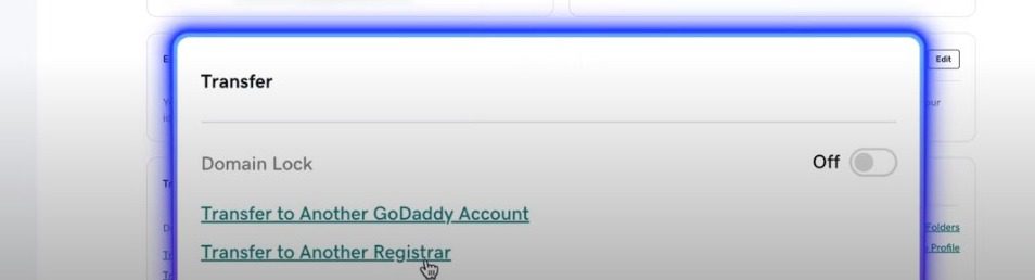 step 2 to Transfer Domain Name Of Website unlock domain