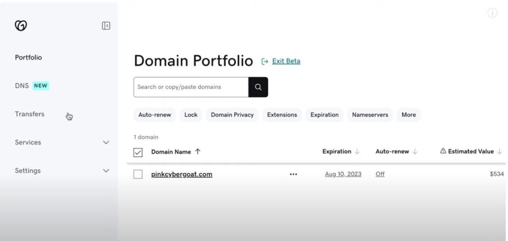 step 1 to Transfer Domain Name Of Website with login to account