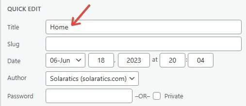 now you will find title option Change Page Title in WordPress